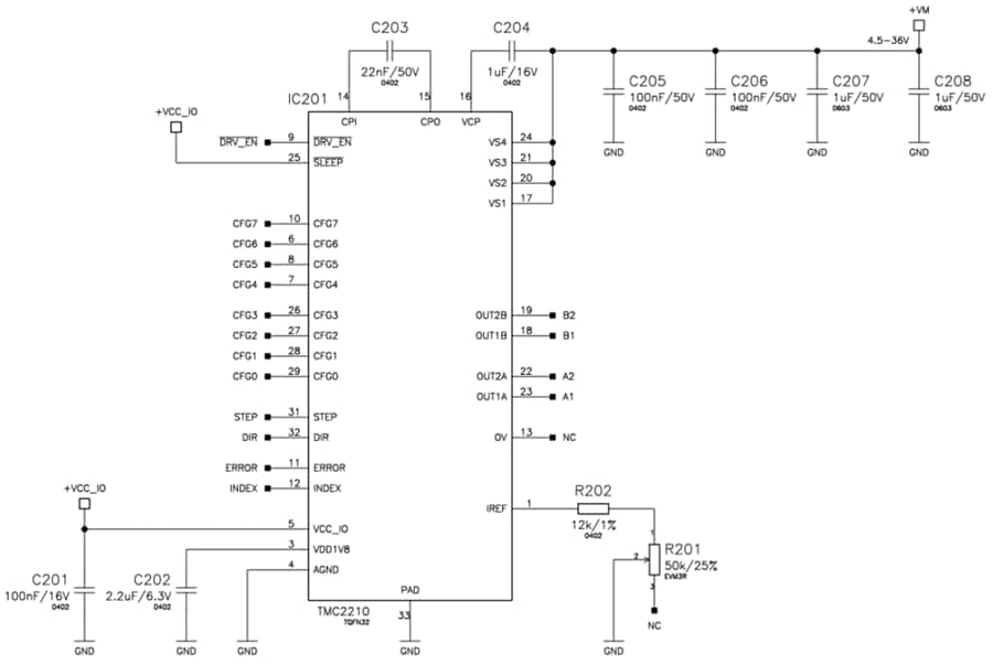 Schéma - Analog Devices Inc. Carte d'évaluation TMC2210STEPSTICK